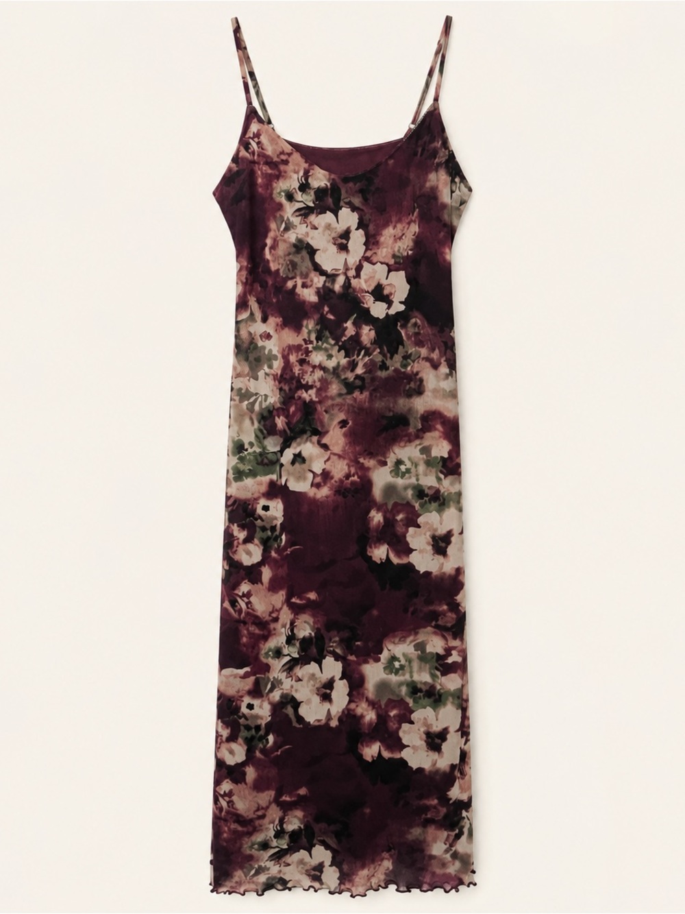 Cider Purple Floral Slip Midi Dress